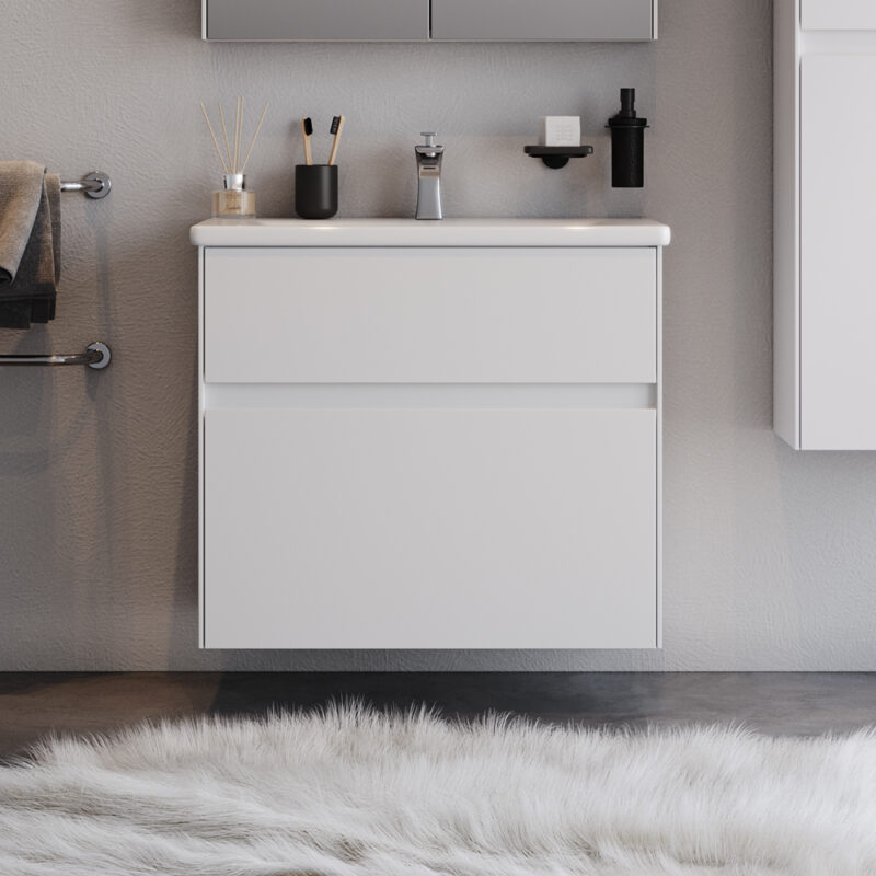 Πάγκος MALAGA Λευκό MDF 18mm Λάκα 65 S3BMAL065WHT 65x45.5x72cm