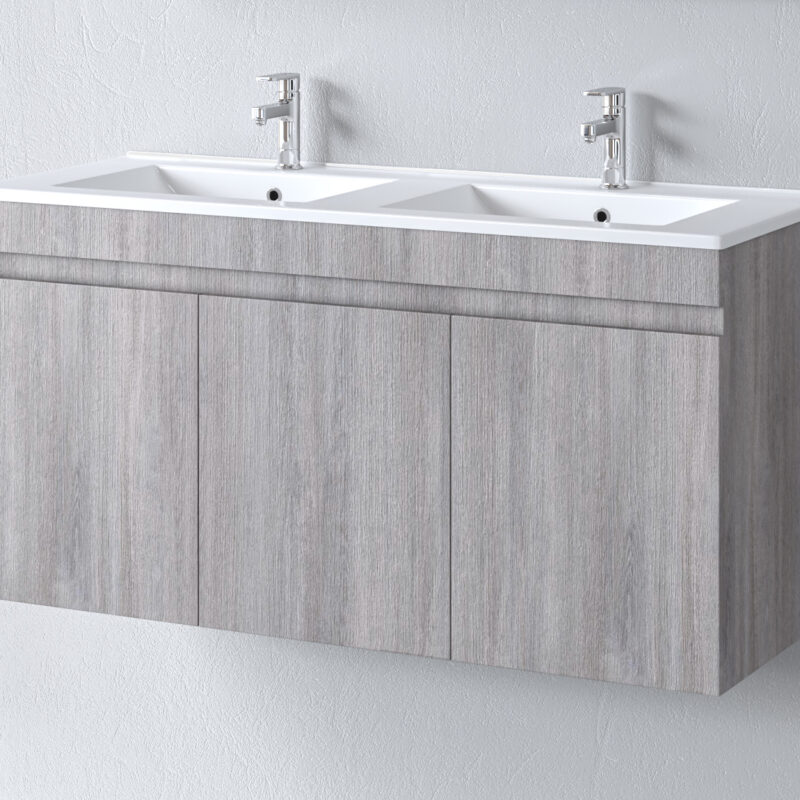 Σετ Πάγκου OMEGA GREY OAK 120cm με Διπλό Νπιτήρα S3BOM120GO0D