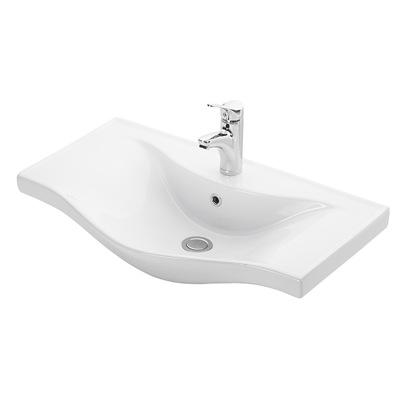 Νιπτήρας BASIC 75 γυαλιστερή πορσελάνη 75x46cm