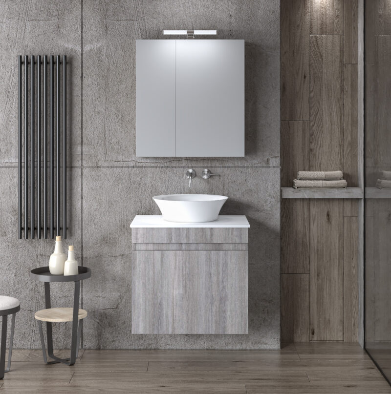 ΣΕΤ ΕΠΙΠΛΟΥ OMEGA TOP 60cm χρ.GREY OAK 9SOMT060GO