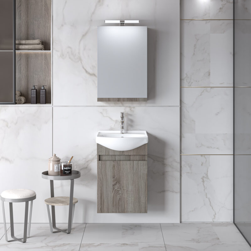 Σετ Έπιπλο Μπάνιου SIENA SONOMA DARK 45  Πάγκο 45x31x60cm 9SSI045SD0W
