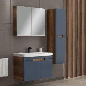 Σετ Έπιπλο Μπάνιο TREND Ανθρακί MDF 18mm Λάκα 9STRE