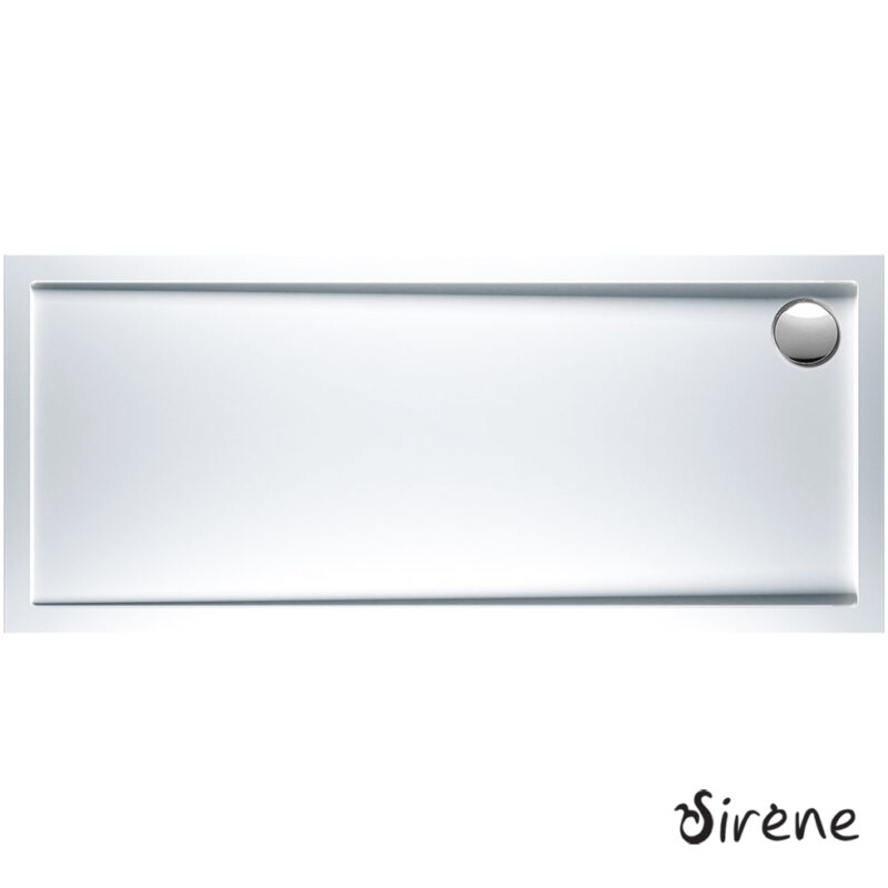 Ντουζιέρα Ακρυλική Παραλληλόγραμμη 180x80 extra-flat Φ90 Sirene White