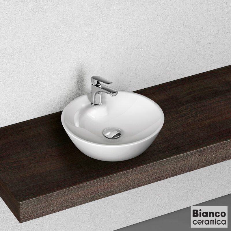 Νιπτήρας Πορσελάνης Lupo Φ45 (1 οπή) Bianco Ceramica White