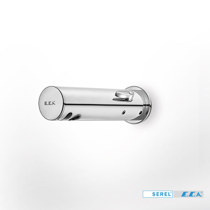 Μπαταρία Νιπτήρα Τοίχου Ηλεκτρονική Ζεστό-Κρύο  (μπαταρίας λιθίου 6V) SEREL ECA Chrome