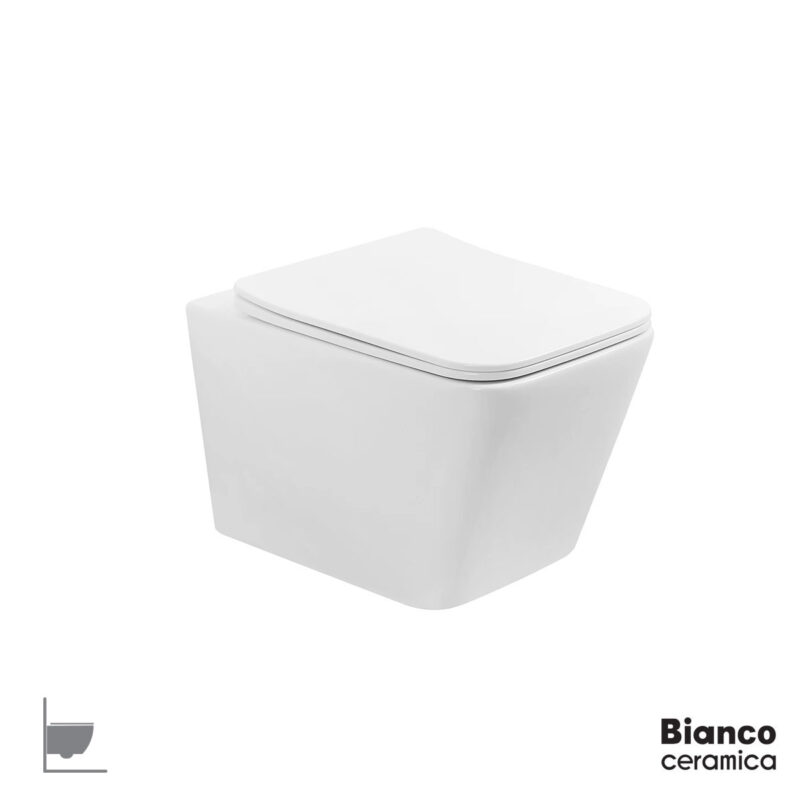 Λεκάνη Κρεμαστή LEXA/52,5 Rimless με κάλυμμα Slim Soft Close 9630SC, Bianco Ceramica White
