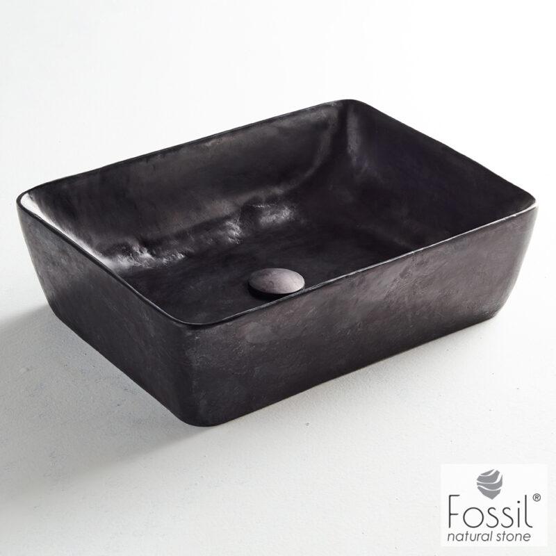 Νιπτήρας Μαρμάρινος  Jade 60x38 h.14 Fossil Black