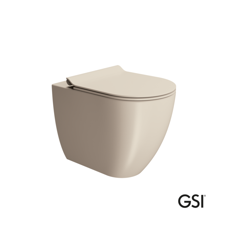 Λεκάνη Υψηλής Πίεσης Πισωστόμια Pura/55 Swirlflush με κάλυμμα Super Slim Soft Close MS86SC, GSI Creta
