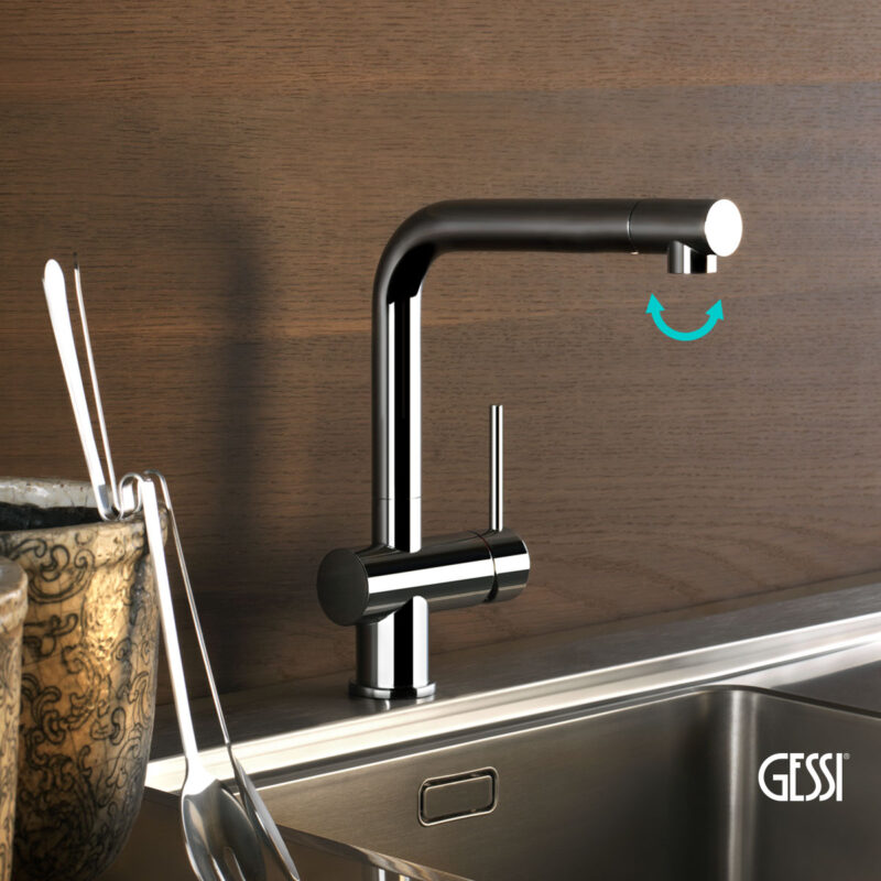 Μπαταρία Νεροχύτη Κουζίνας Oxygene Gessi Chrome