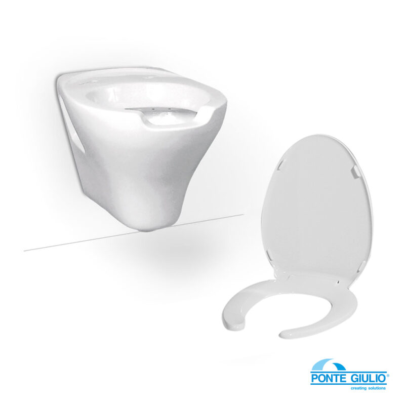 Λεκάνη Κρεμαστή ΑΜΕΑ 130 Series με Απλό κάλυμμα B41-DEO-26, Ponte Giulio White