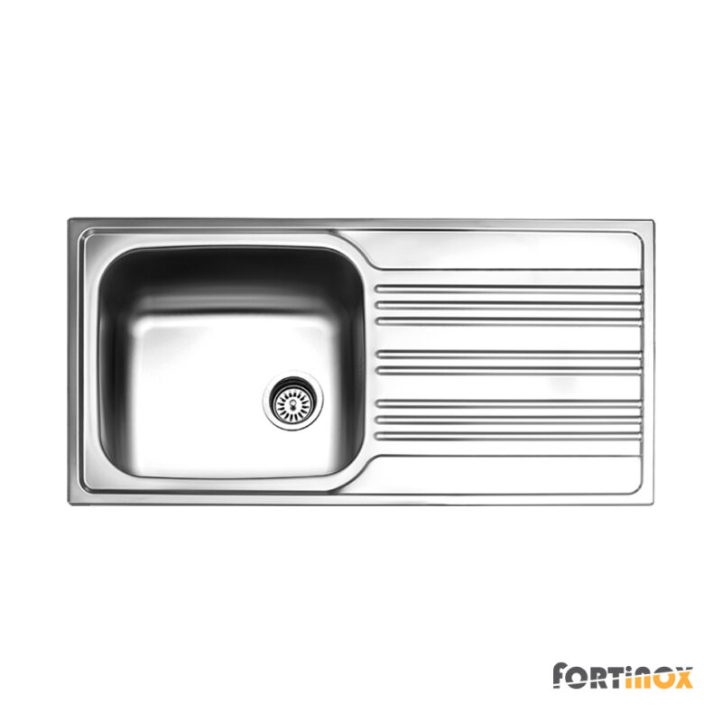 Νεροχύτης Κουζίνας Ανοξείδωτος Valley 100x50 Fortinox Inox Λείο