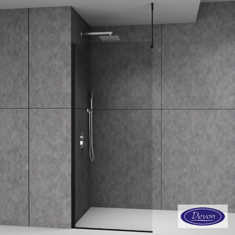 Βραχίονας Οροφής 100εκ. για στήριξη διαχωριστικού ντουζιέρας IWIS, Devon Black Matt