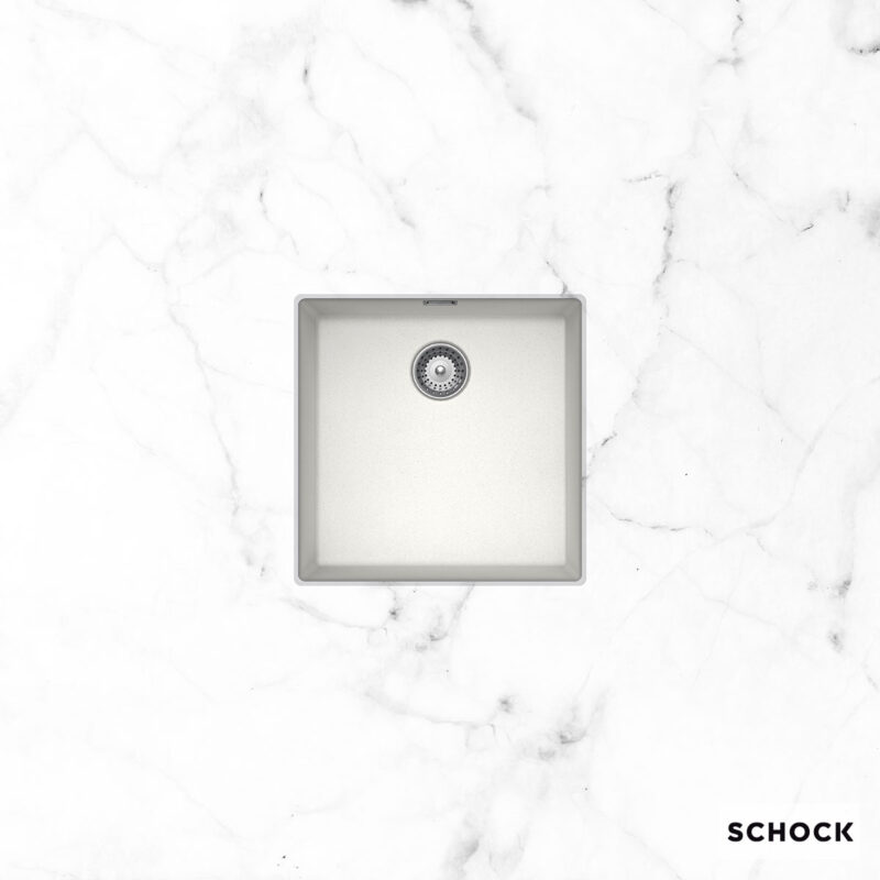 Νεροχύτης Κουζίνας Γρανίτη Manhattan Υποκαθήμενος 45,6x45,6 Schock Cristalite Super White Granite