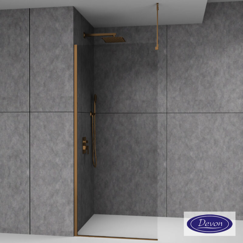 Βραχίονας Οροφής 100εκ. για στήριξη διαχωριστικού ντουζιέρας IWIS, Devon PVD Bronze Brushed