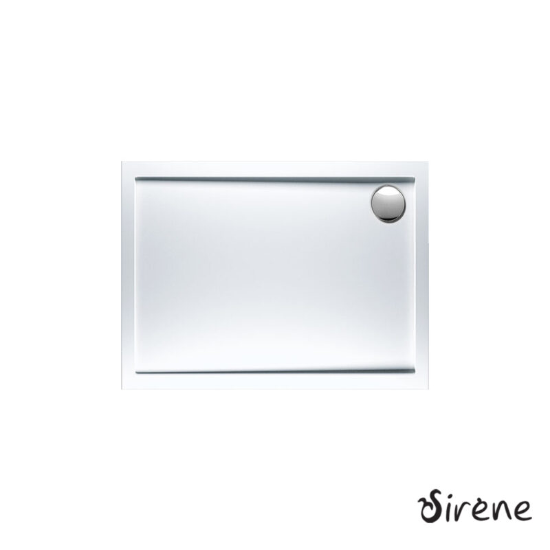 Ντουζιέρα Ακρυλική Παραλληλόγραμμη 100x80 extra-flat Φ90 Sirene White