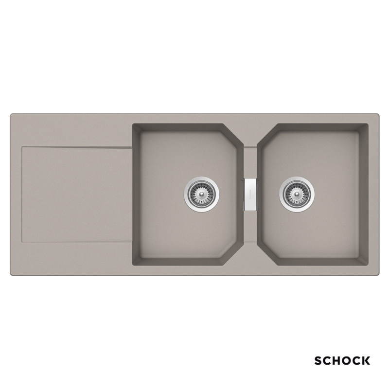 Νεροχύτης Κουζίνας Γρανίτη Manhattan 116x51 Schock Cristalite Concrete Granite