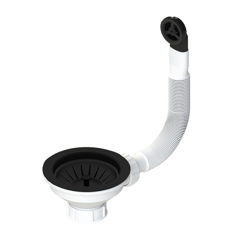 Βαλβίδα Νεροχύτη με Υπερχείλιση 3 1/2'', Black Matt