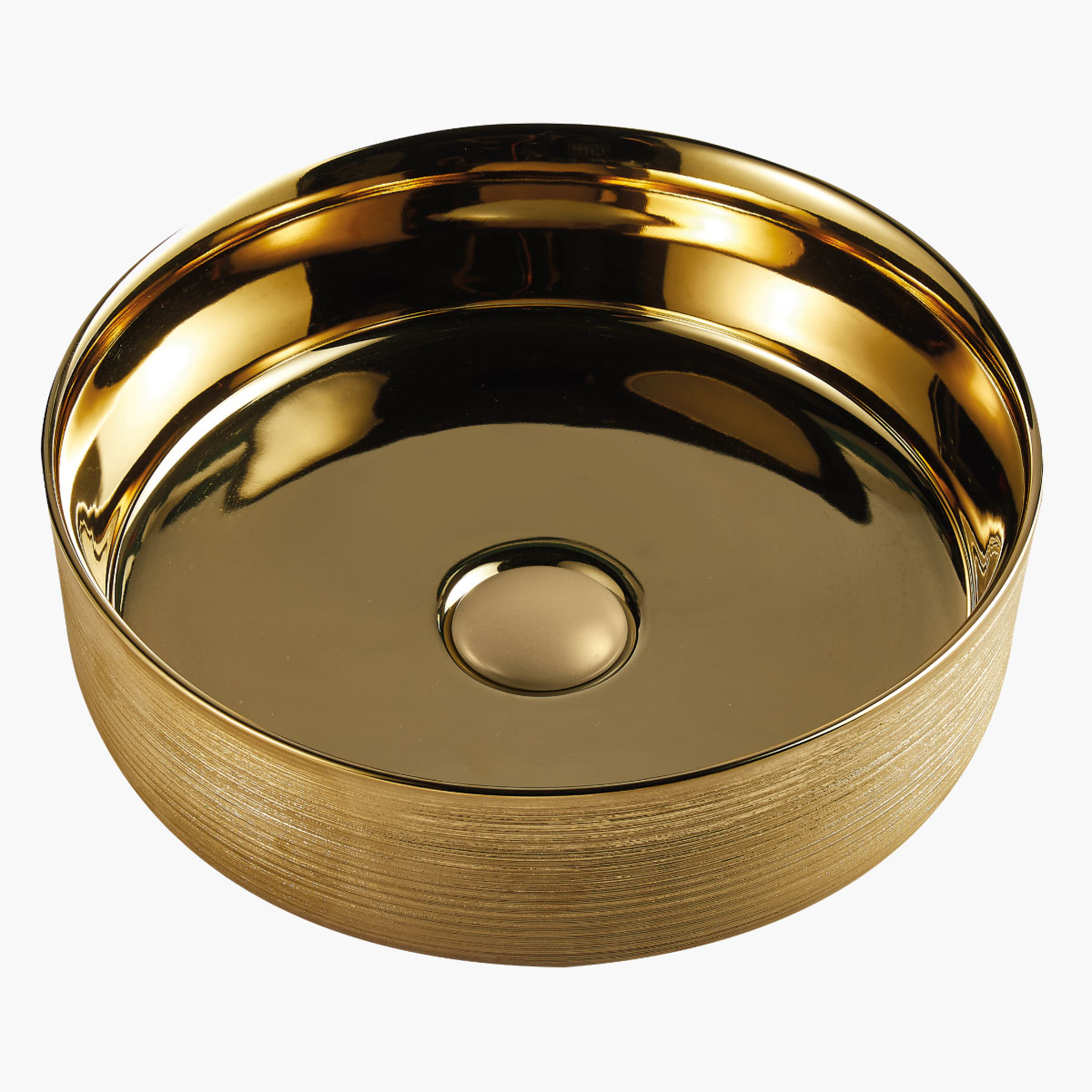 Quantro Gold Matt & Glossy Νιπτήρας επικαθήμενος 35.5×35.5x12cm