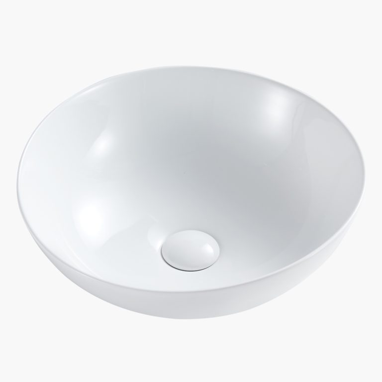 Zara 40 White Glossy Νιπτήρας επικαθήμενος 40x40x14.5cm