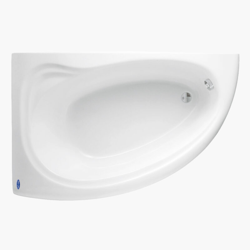 Avensis White Glossy Μπανιέρα ασύμμετρη ακρυλική 155x95x55cm