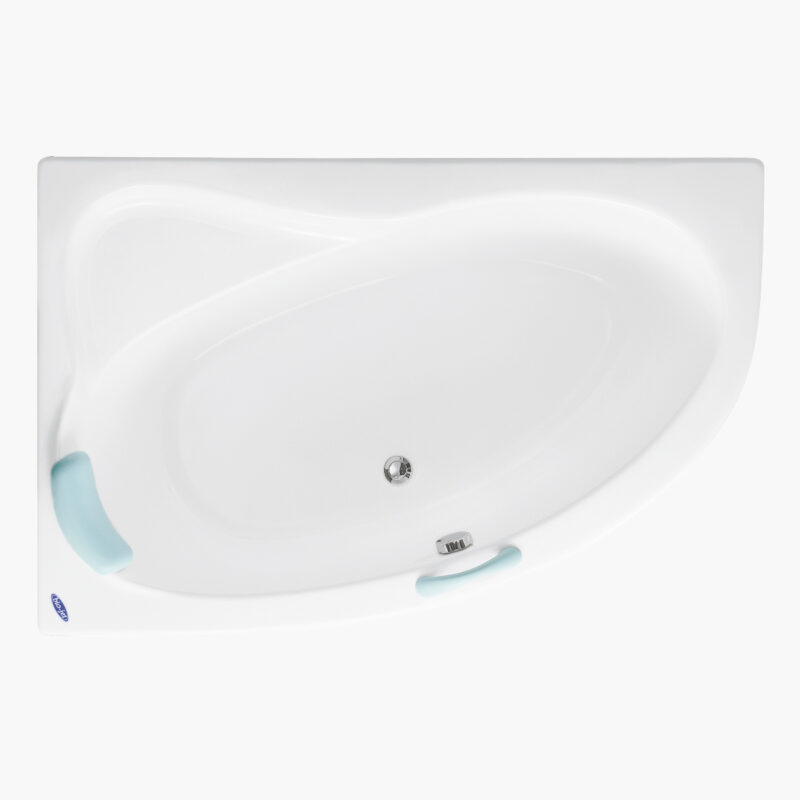 Planet White Glossy Μπανιέρα ασύμμετρη ακρυλική 153x100x55cm