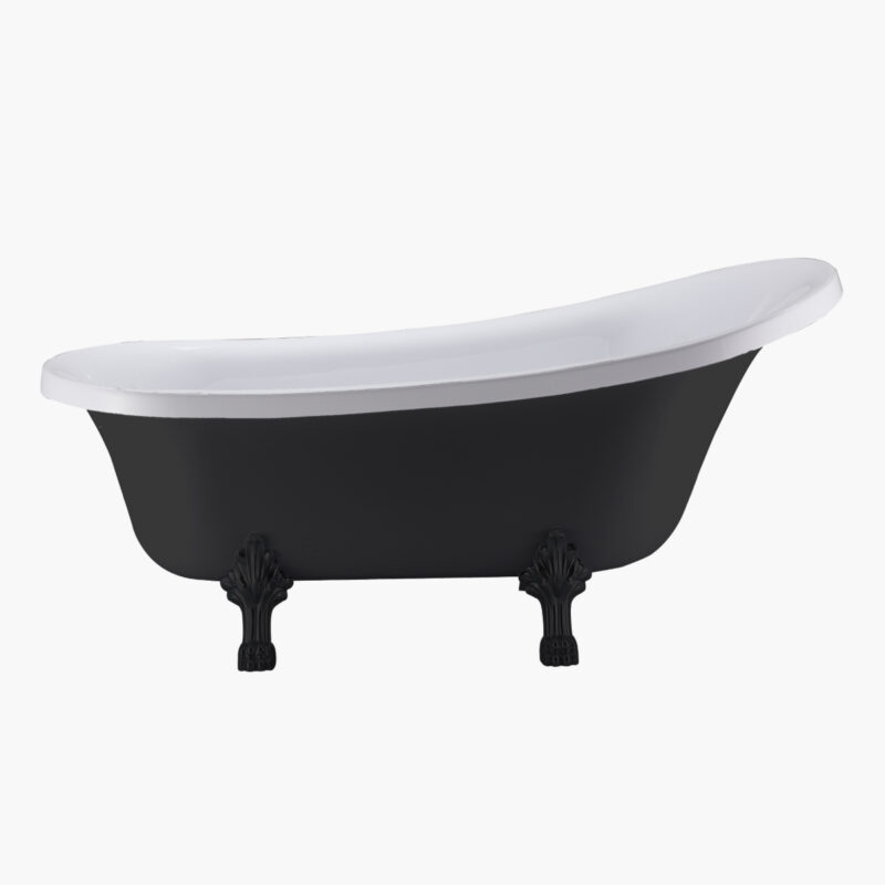 Acrylux Coco Black Matt/White Glossy Μπανιέρα ελεύθερης τοποθέτησης ακρυλική 175x76x75cm