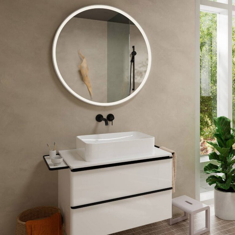 Tecturis S 225 Ecosmart Plus Black Matt Μπαταρία Νιπτήρα εντοιχισμού με βαλβίδα ελεύθερης ροής - Image 2