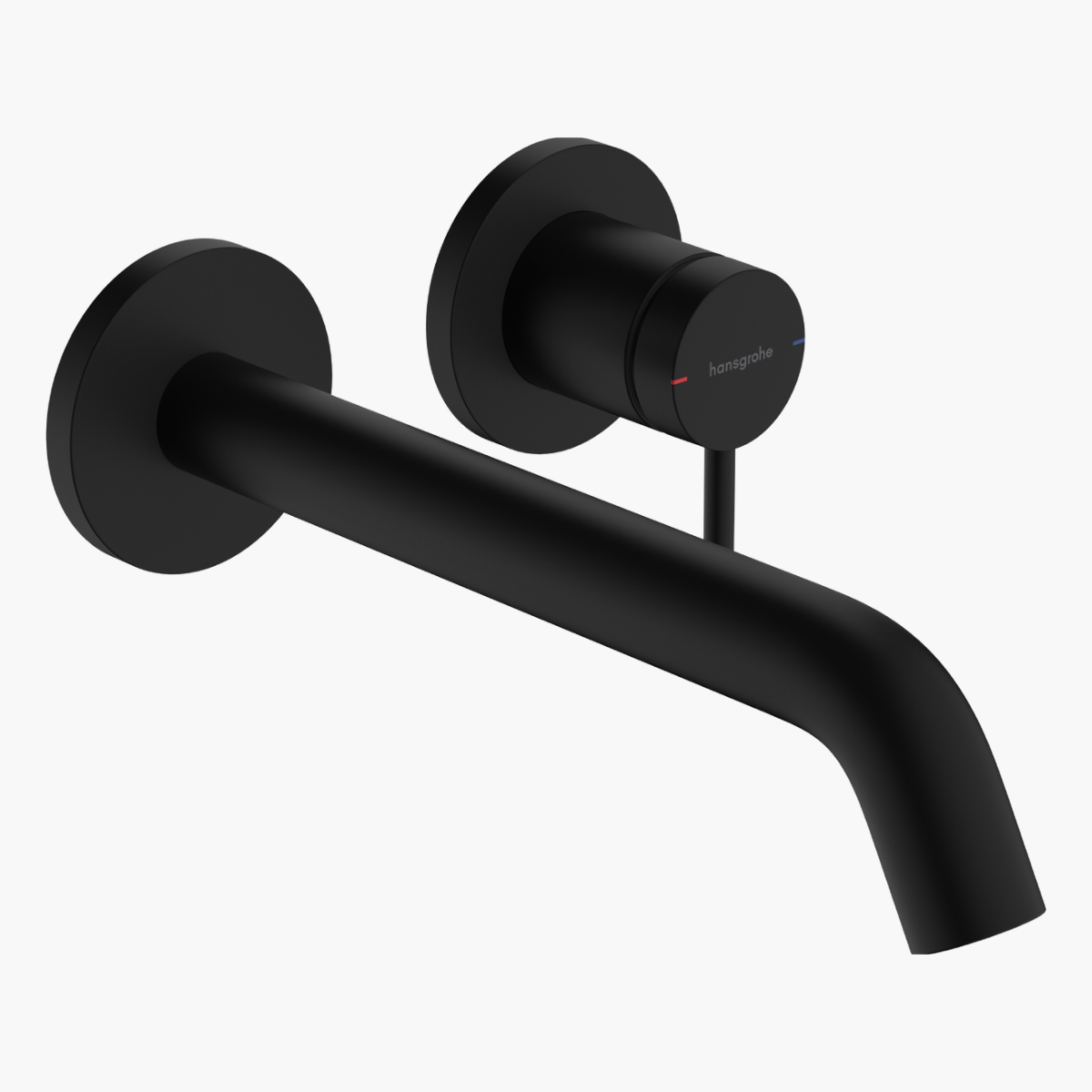 Tecturis S 225 Ecosmart Plus Black Matt Μπαταρία Νιπτήρα εντοιχισμού με βαλβίδα ελεύθερης ροής