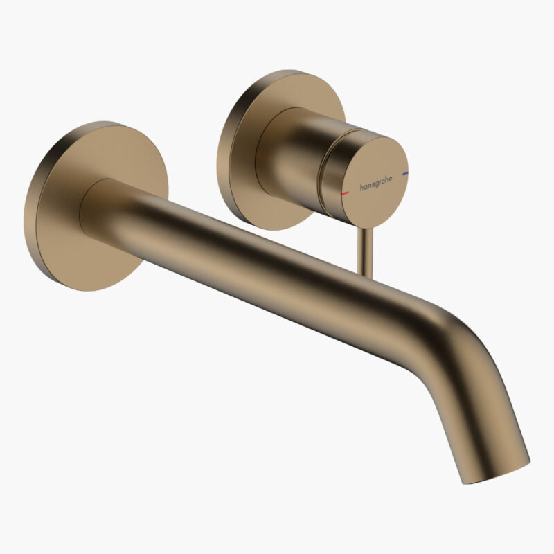 Tecturis S 225 Ecosmart Plus Bronze Brushed PVD Μπαταρία Νιπτήρα εντοιχισμού με βαλβίδα ελεύθερης ροής
