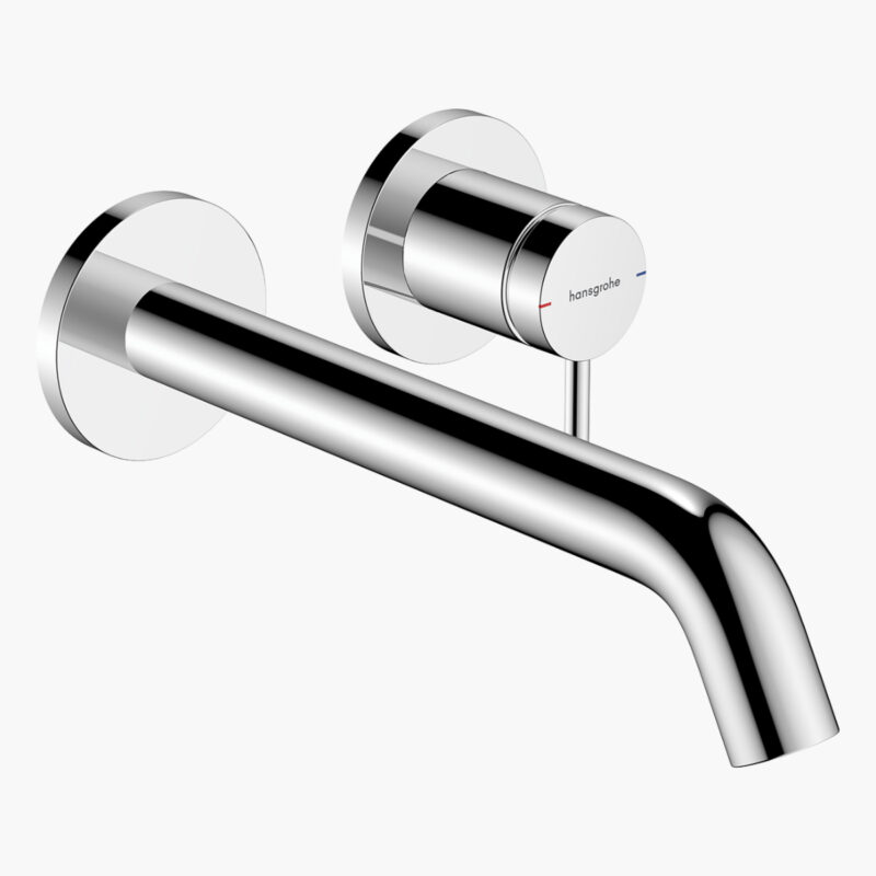 Tecturis S 225 Ecosmart Plus Chrome Μπαταρία Νιπτήρα εντοιχισμού με βαλβίδα ελεύθερης ροής