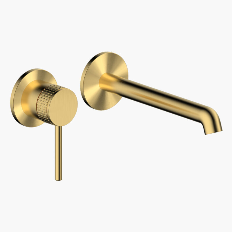 Amelia Gold Brushed PVD Μπαταρία Νιπτήρα εντοιχισμού με click-clack βαλβίδα & box
