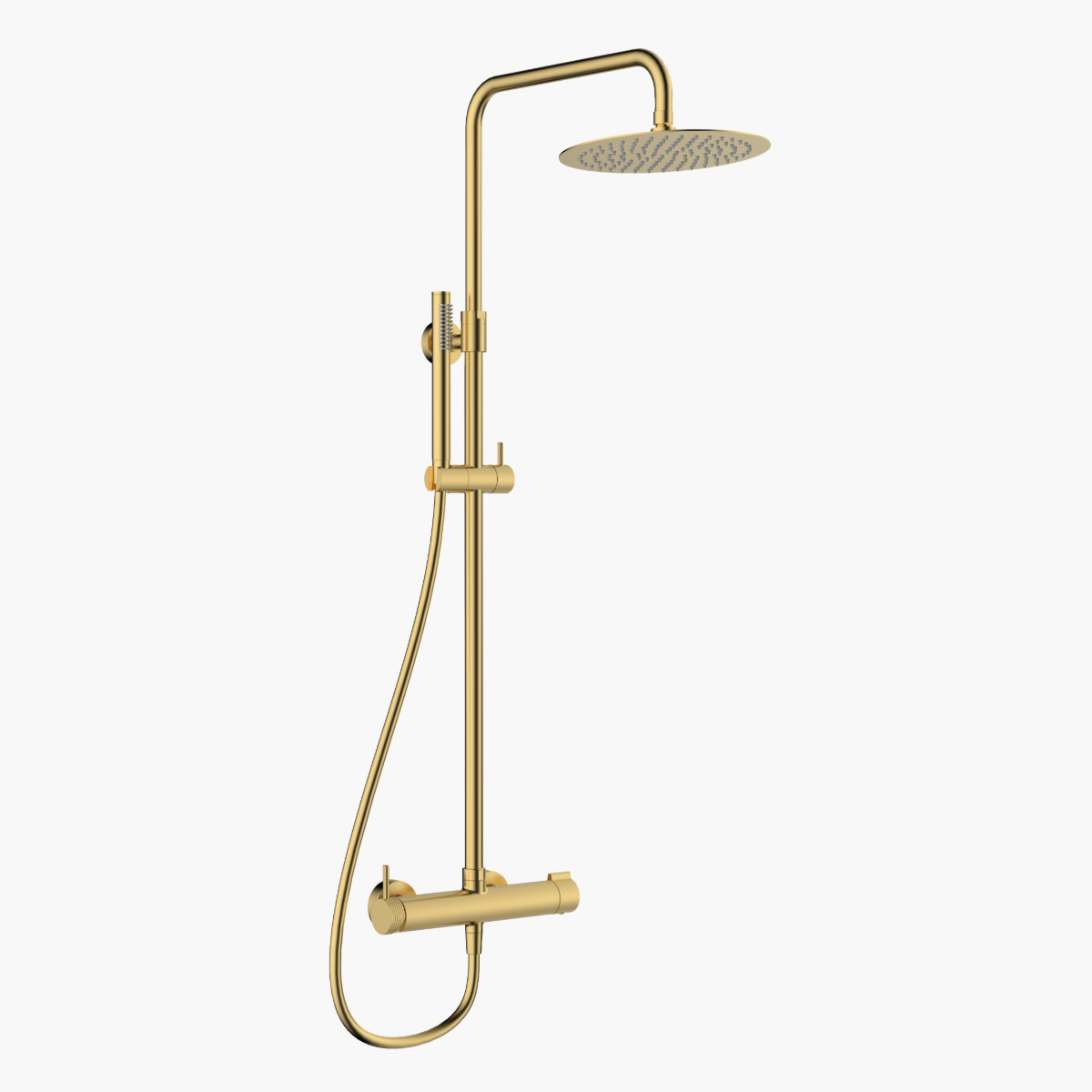 Amelia Gold Brushed PVD Μπαταρία Ντουζιέρας με Κολώνα 2 εξόδων
